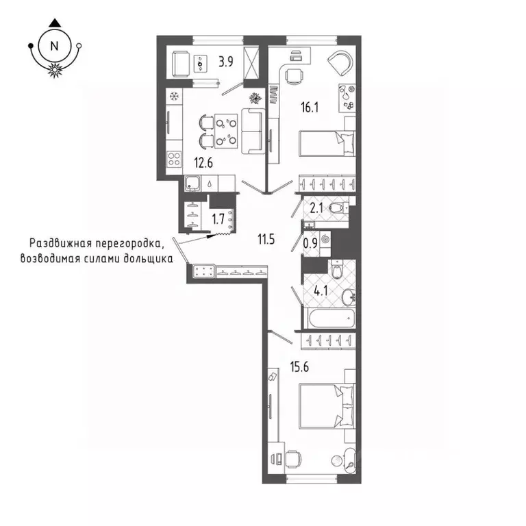 2-к кв. Санкт-Петербург бул. Измайловский, 9 (66.4 м) - Фото 0