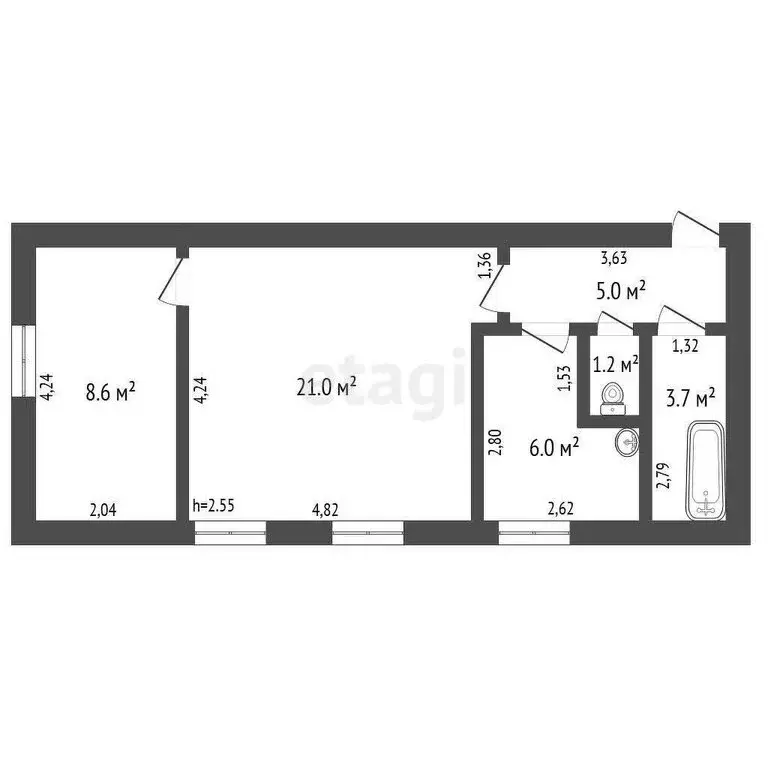 2-комнатная квартира: Ковров, улица Абельмана, 13 (45.5 м) - Фото 1