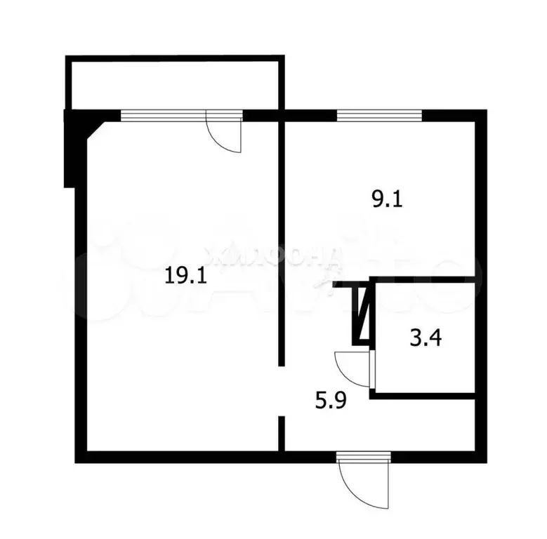 1-к. квартира, 37,5 м, 4/10 эт. - Фото 0