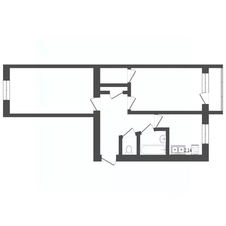 2-к кв. Тюменская область, Тюмень Парковая ул., 2А (47.0 м) - Фото 2