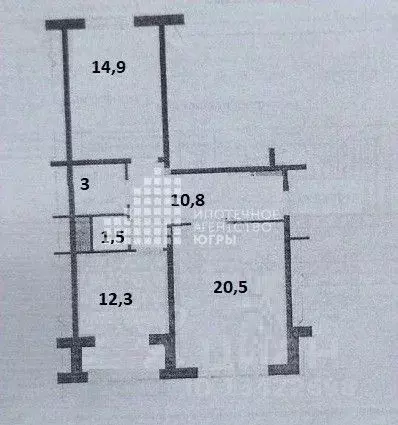 2-к кв. Ханты-Мансийский АО, Ханты-Мансийск ул. Энгельса, 3 (63.0 м) - Фото 1