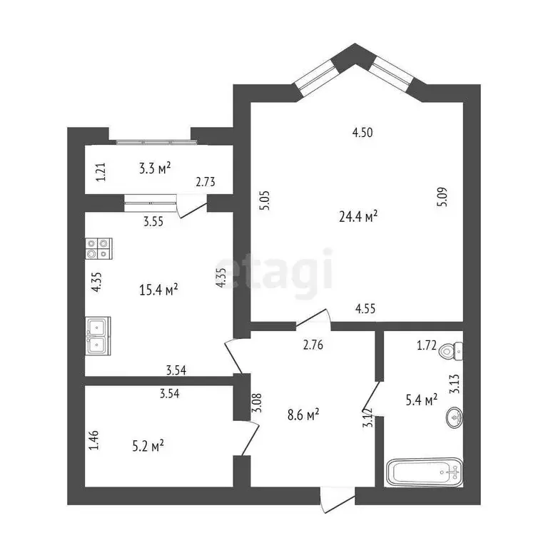 1-комнатная квартира: Стерлитамак, улица 23 Мая, 24 (59 м) - Фото 1