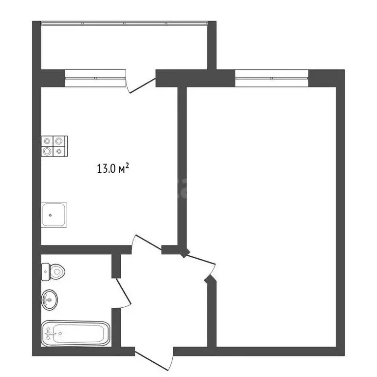 1-комнатная квартира: микрорайон Мелиораторов, улица Голышева, 10 ... - Фото 1