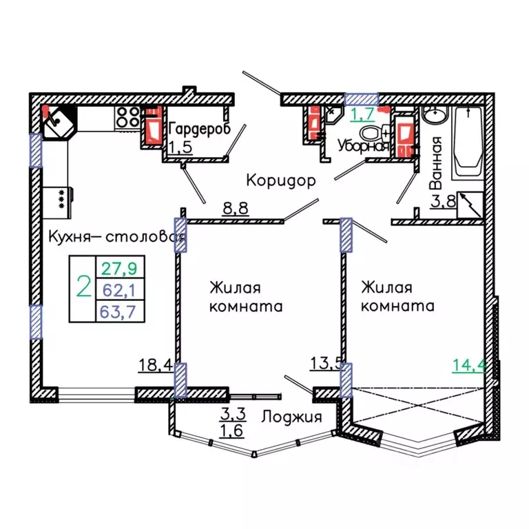 2-к кв. Белгородская область, Старый Оскол Садовые Кварталы мкр, 4 ... - Фото 1