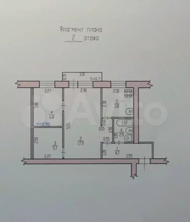 2-к. квартира, 43,8 м, 2/5 эт. - Фото 0