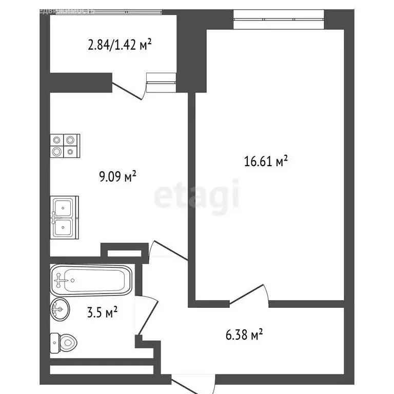 1-комнатная квартира: Ярославль, Красноборская улица, 38к3 (37 м) - Фото 1