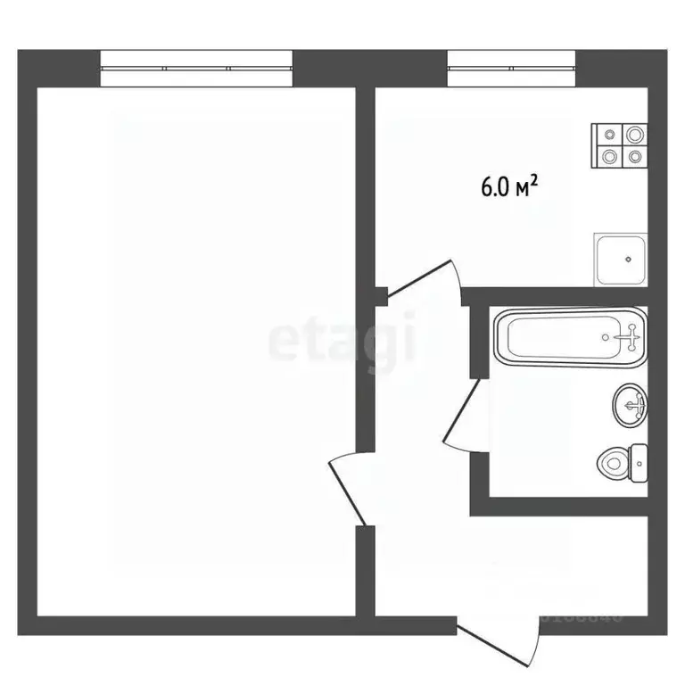 1-к кв. Саратовская область, Балашов Юбилейная ул., 26 (31.2 м) - Фото 2
