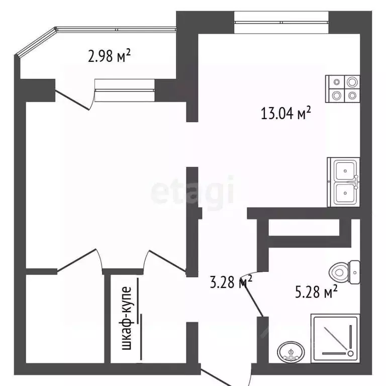 1-к кв. Тюменская область, Тюмень ул. Монтажников, 42А (39.6 м) - Фото 2