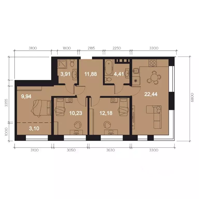 4-к кв. Иркутская область, Иркутск наб. Верхняя, 127 (78.09 м) - Фото 0