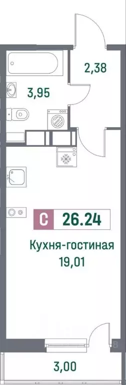 Студия Ленинградская область, Мурино Всеволожский район, просп. ... - Фото 0