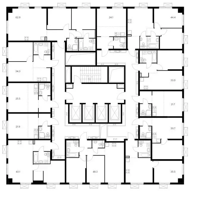 2-к кв. Москва Большая Очаковская 2 жилой комплекс, 2.1 (44.4 м) - Фото 1