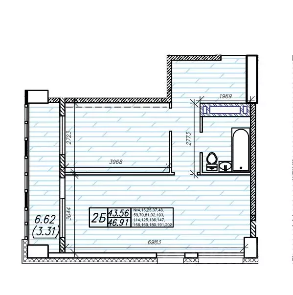 2-к кв. Приморский край, Владивосток Енисейская ул. (46.91 м) - Фото 1