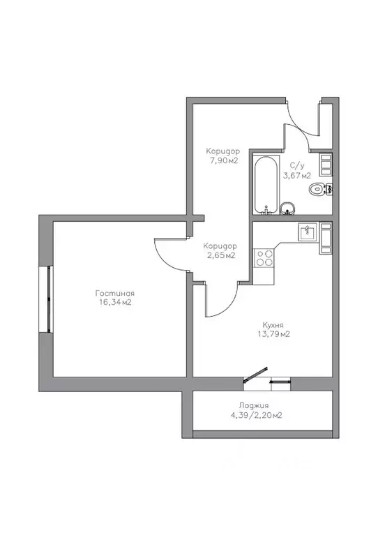 1-к кв. Оренбургская область, Оренбург Победа жилой комплекс (46.5 м) - Фото 2