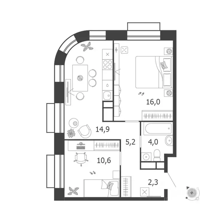 2-к кв. Москва ул. Суетина (53.0 м) - Фото 0