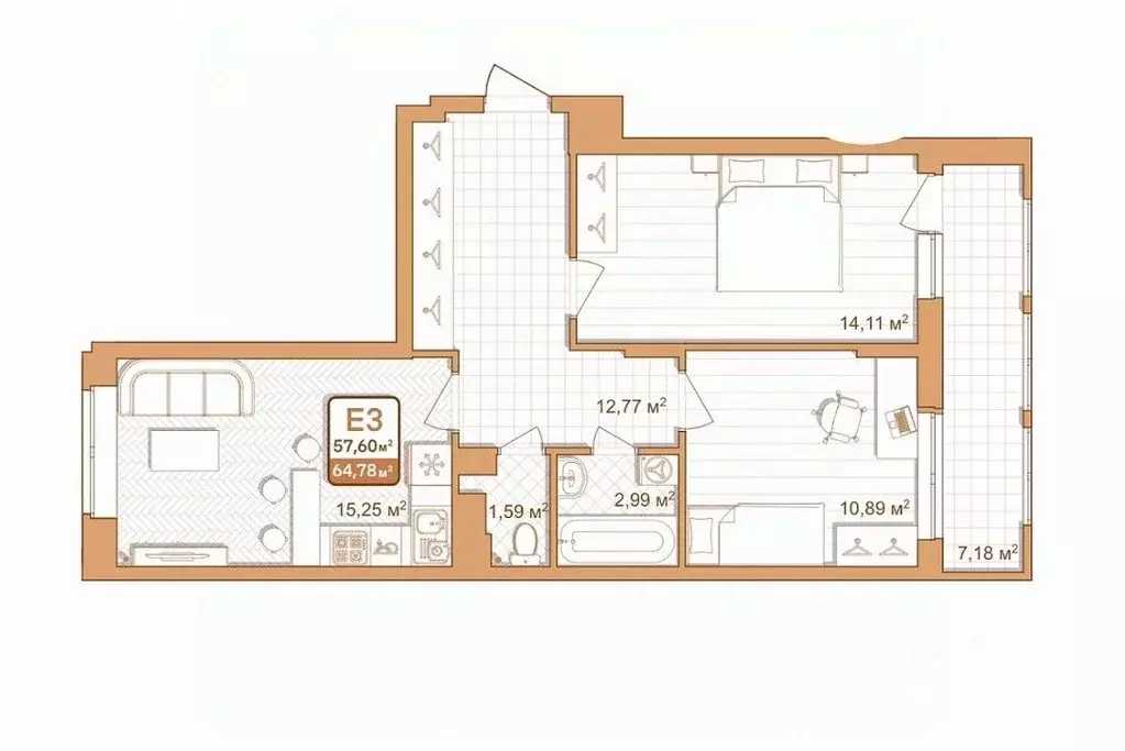 2-к кв. Тульская область, Тула проезд 2-й Клинской, 8 (54.2 м) - Фото 0