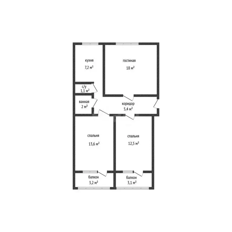 3-комнатная квартира: Белореченск, улица Ленина, 27 (63.5 м) - Фото 1