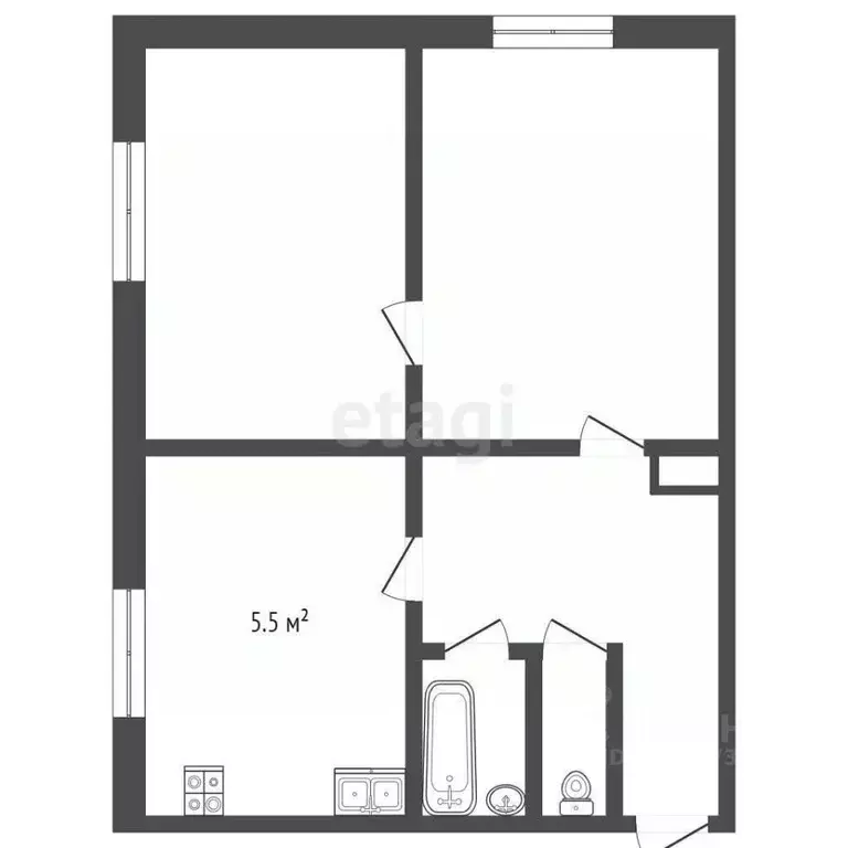 2-к кв. Владимирская область, Гусь-Хрустальный муниципальный округ, ... - Фото 2