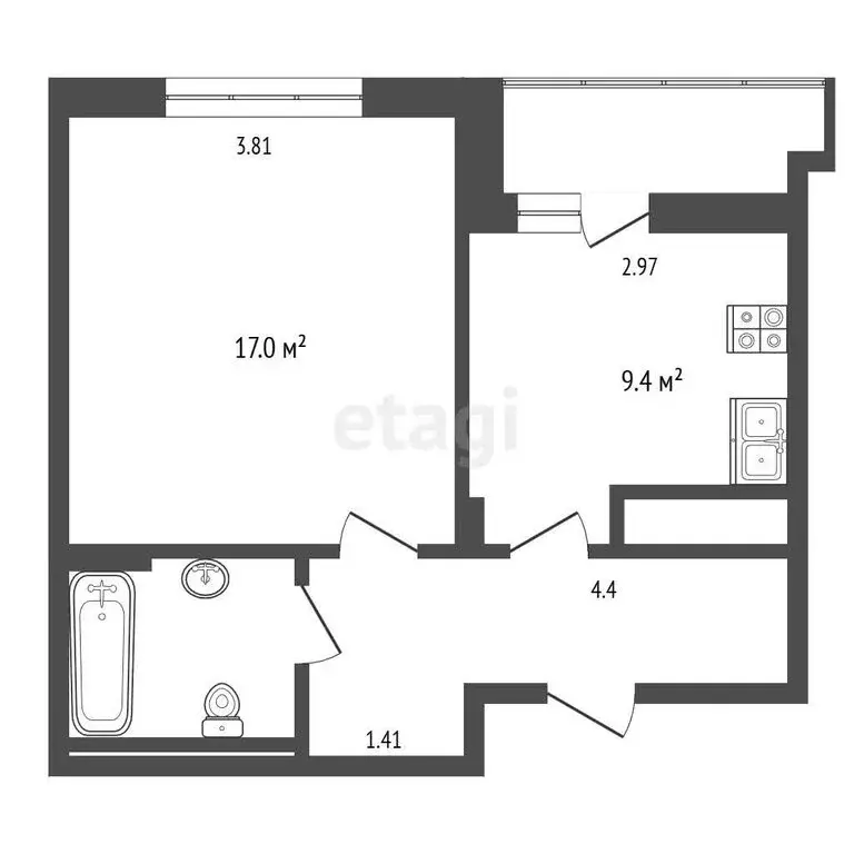 1-комнатная квартира: Подольск, Бородинский бульвар, 11 (39.2 м) - Фото 1