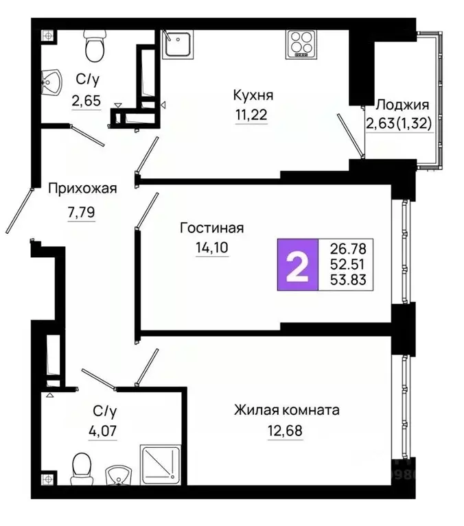 2-к кв. Ростовская область, Ростов-на-Дону Нефтекачка кв-л, Октябрь ... - Фото 0