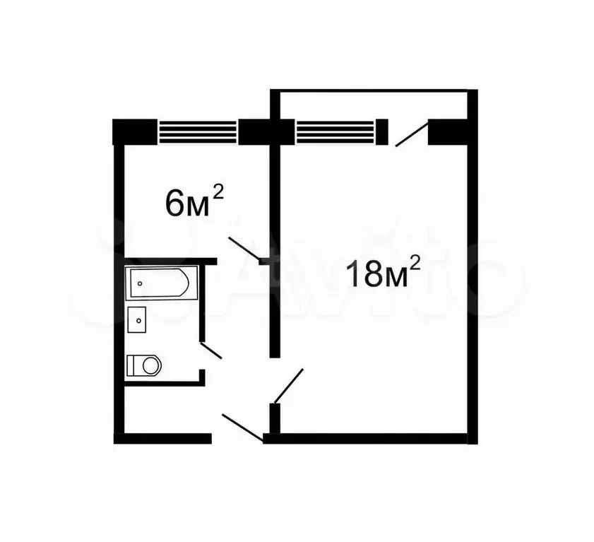 1-к. квартира, 30,2 м, 2/5 эт. - Фото 0
