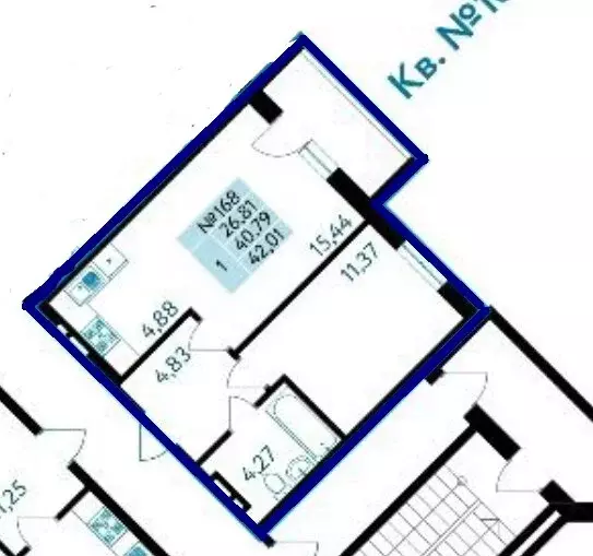 1-комнатная квартира: посёлок городского типа Яблоновский, Базовская ... - Фото 1