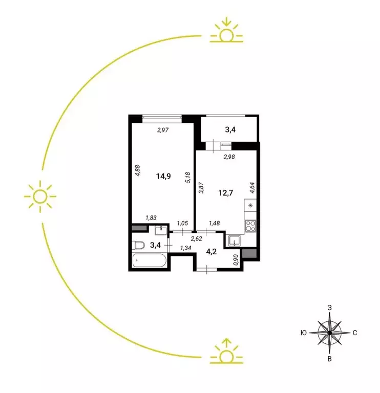 1-к кв. Санкт-Петербург Планерная ул., 87к1 (35.2 м) - Фото 1