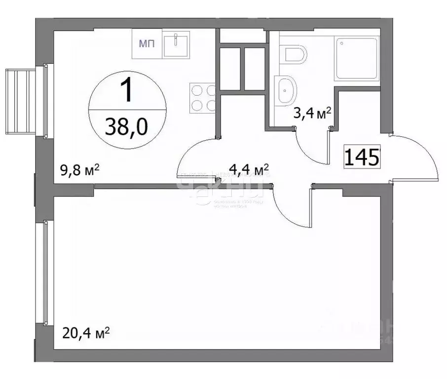 1-к кв. Нижегородская область, Нижний Новгород ул. Сергея Акимова, 50 ... - Фото 2
