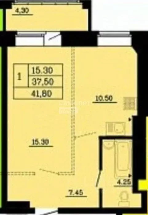 1-к кв. Омская область, Омск ул. Малиновского, 16к2 (41.8 м) - Фото 1