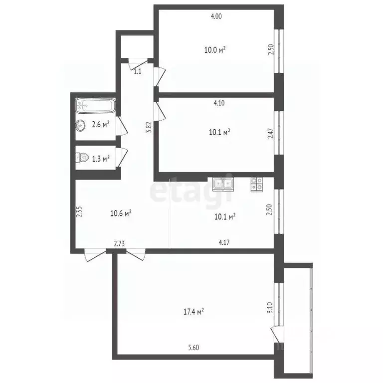 3-к кв. Саха (Якутия), Якутск ул. Ярославского, 39 (62.3 м) - Фото 2