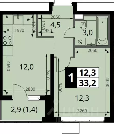 1-к кв. Московская область, Химки Клязьма-Старбеево мкр, Международный ... - Фото 1