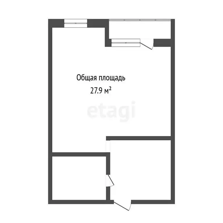 1-комнатная квартира: Кемерово, улица Ворошилова, 36 (27.9 м) - Фото 0
