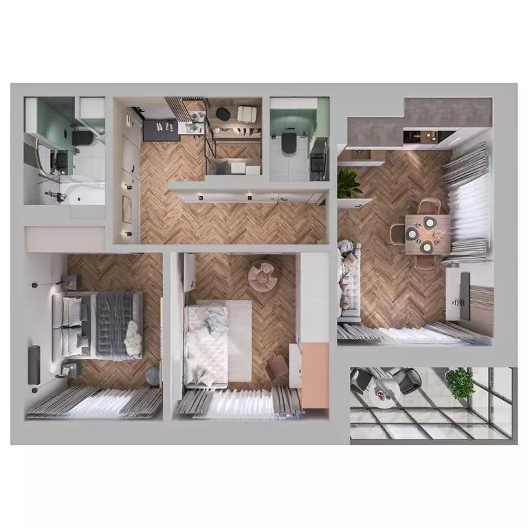 2-комнатная квартира: Тольятти, Итальянский бульвар, 2 (63.09 м) - Фото 2