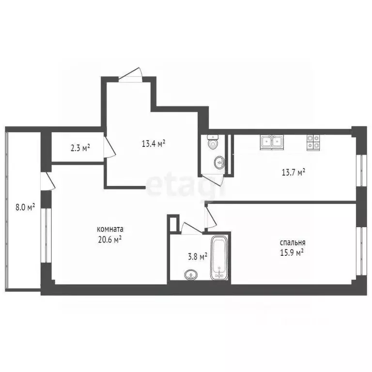 2-к кв. Ростовская область, Батайск ул. Комарова, 132а (72.6 м) - Фото 0