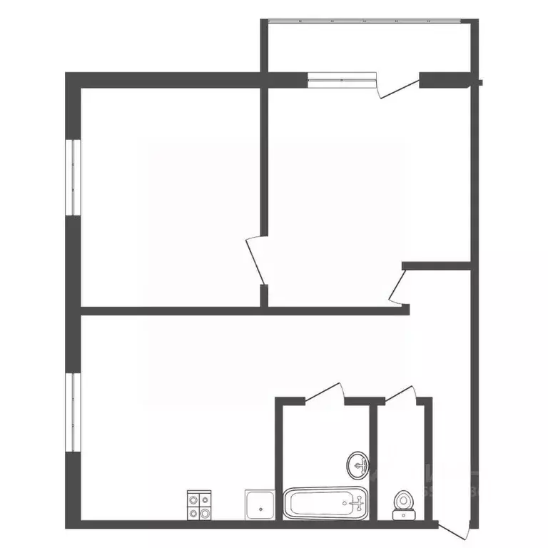2-к кв. Тульская область, Тула Курковая ул., 12 (40.8 м) - Фото 0