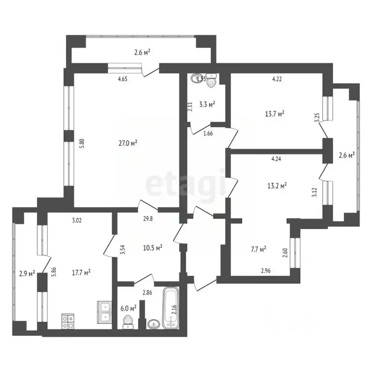 4-к кв. Забайкальский край, Чита ул. Журавлева, 16 (107.5 м) - Фото 1