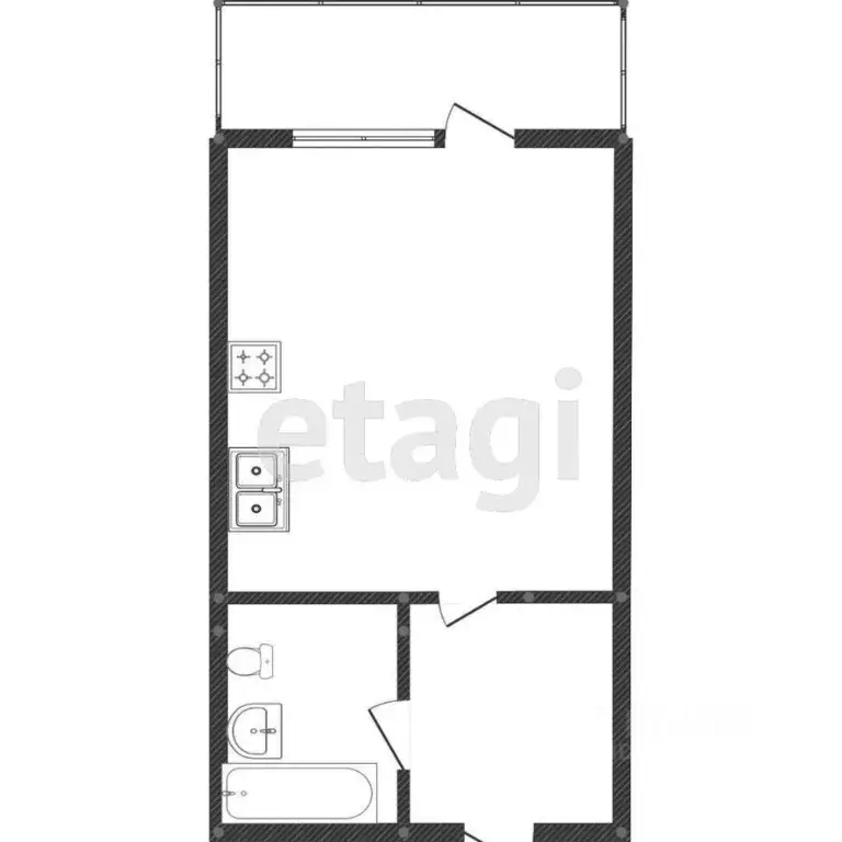Студия Санкт-Петербург ул. Гудиловская, 9 (22.89 м) - Фото 1