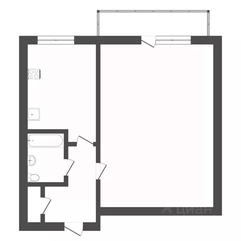 1-к кв. Тюменская область, Тюмень Барнаульская ул., 38 (31.9 м) - Фото 1