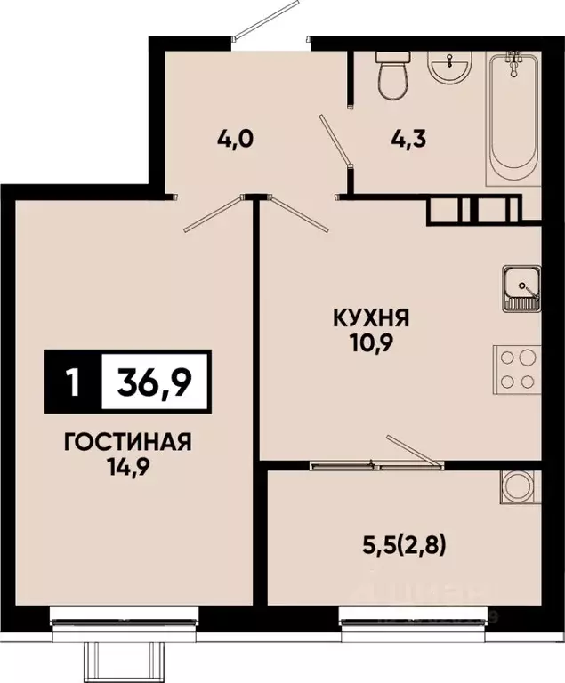 1-к кв. Ставропольский край, Кисловодск Моя Легенда жилой комплекс ... - Фото 1