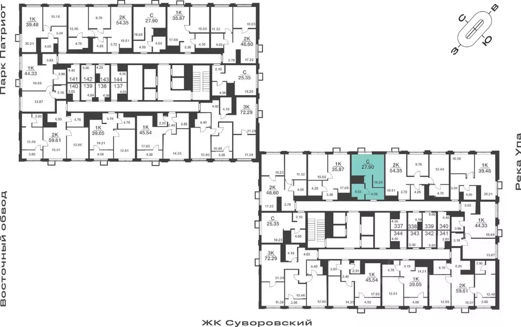 Студия Тульская область, Тула Парк Патриот жилой комплекс (27.9 м) - Фото 2