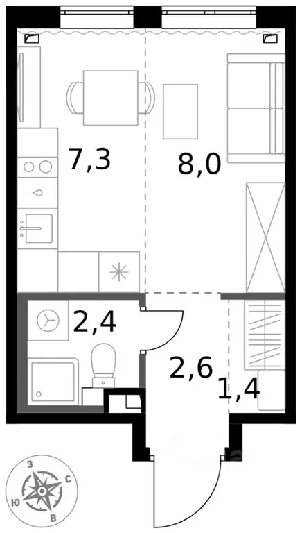 Студия Московская область, Химки Клязьма-Старбеево мкр, Международный ... - Фото 2