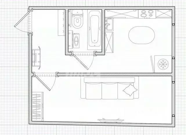 1-к кв. Омская область, Омский район муниципальный округ, с. Троицкое, ... - Фото 2