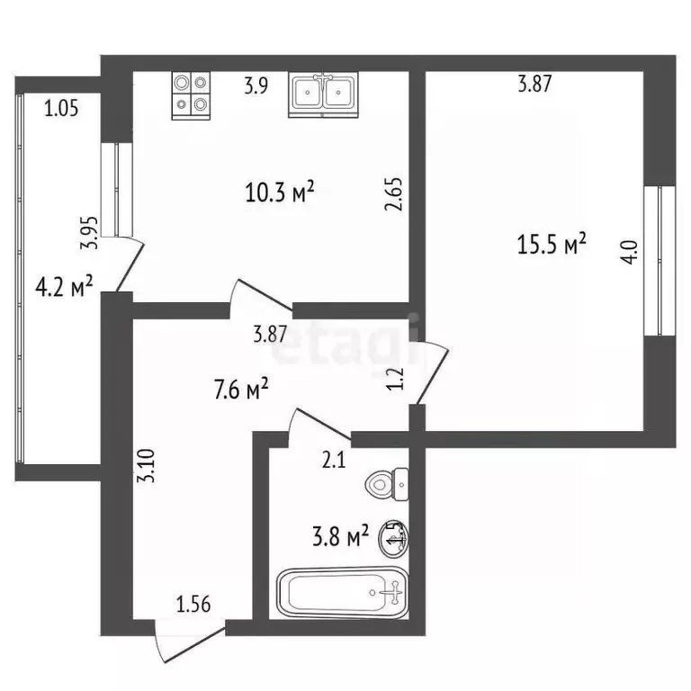 1-к кв. Костромская область, Кострома ул. Машиностроителей, 35 (37.2 ... - Фото 1