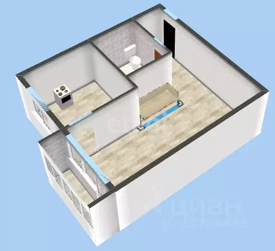 1-к кв. Амурская область, Белогорск ул. Кирова, 119 (34.0 м) - Фото 1