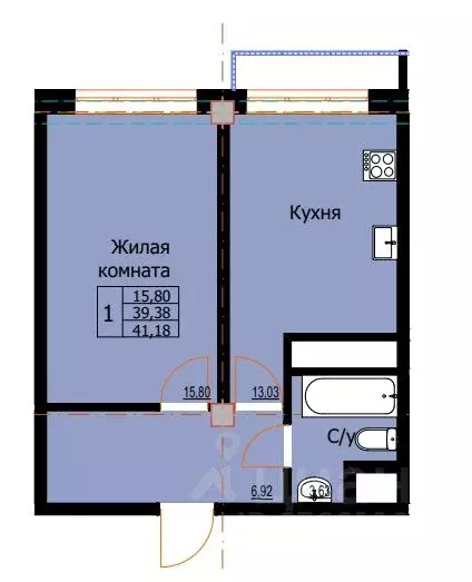1-к кв. Ставропольский край, Ессентуки  (41.18 м) - Фото 0