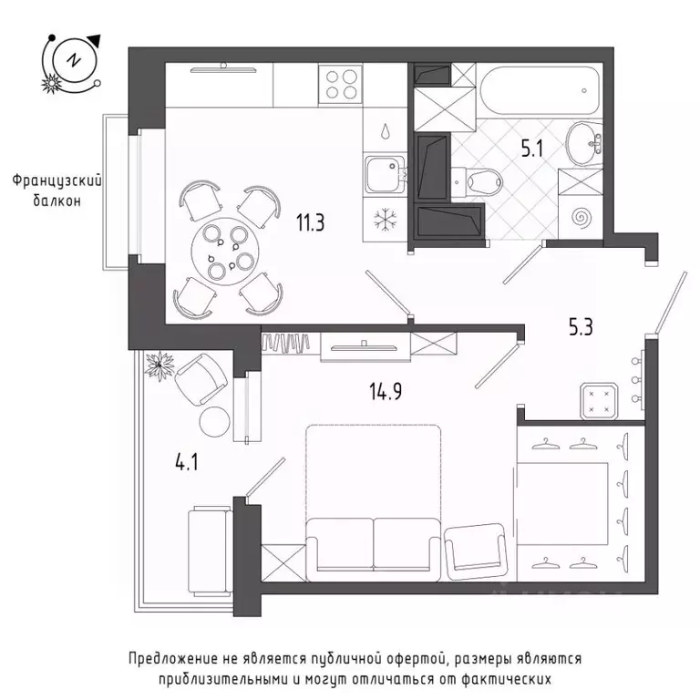 1-к кв. Санкт-Петербург Черниговская ул., 17 (38.9 м) - Фото 0