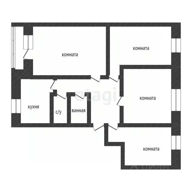 3-к кв. Курганская область, Курган Заозерный жилрайон, 4-й мкр, 31 ... - Фото 2