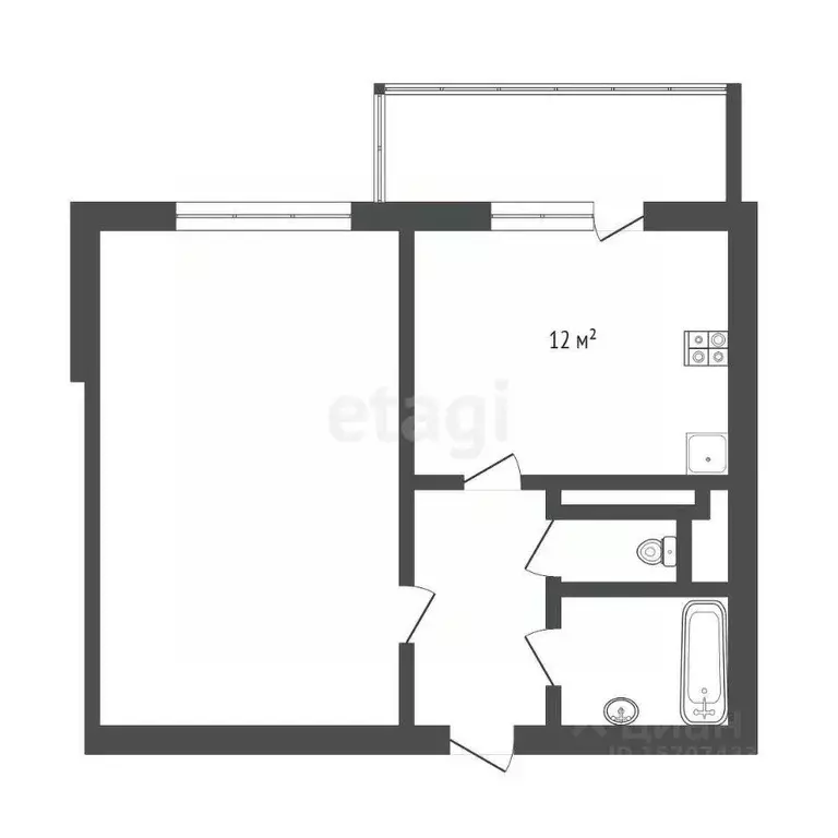 1-к кв. Санкт-Петербург ул. Адмирала Черокова, 18к2 (34.5 м) - Фото 1