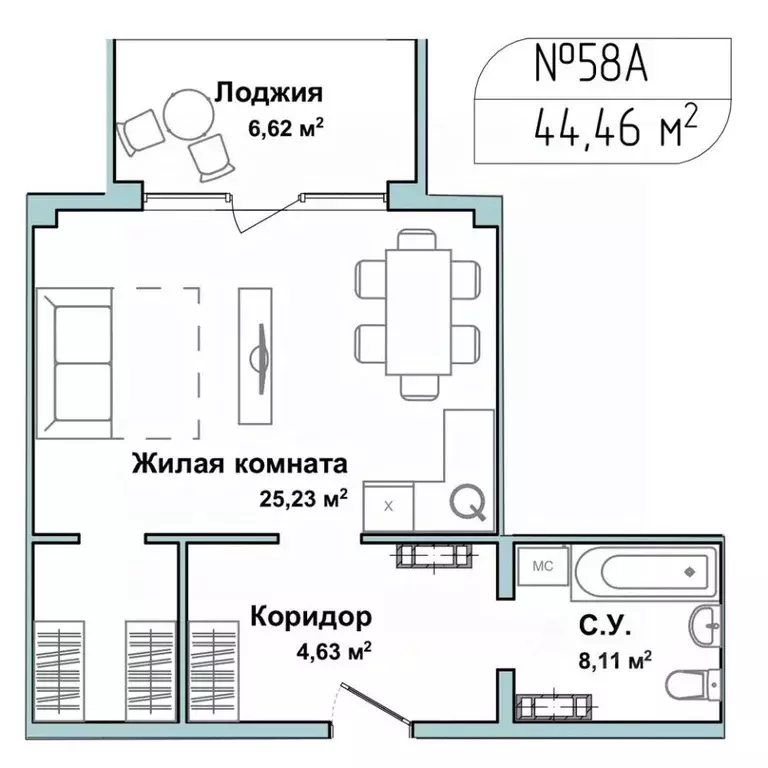 1-к кв. Севастополь Гагаринский муниципальный округ, Летчики мкр,  ... - Фото 0