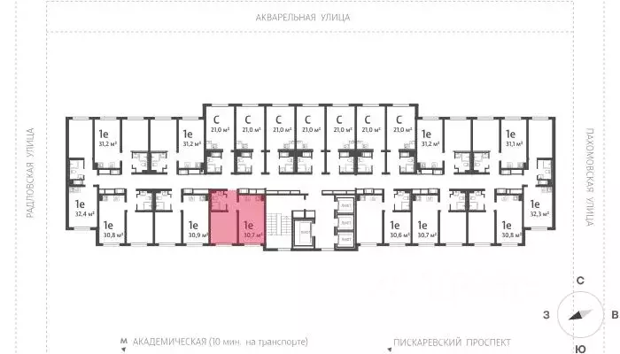 1-к кв. Санкт-Петербург Ручьи жилой комплекс (30.6 м) - Фото 1