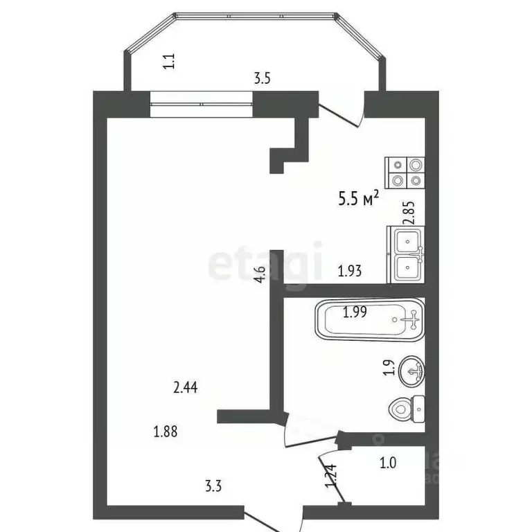 1-к кв. Ростовская область, Аксайский район, Щепкинское с/пос, пос. ... - Фото 2